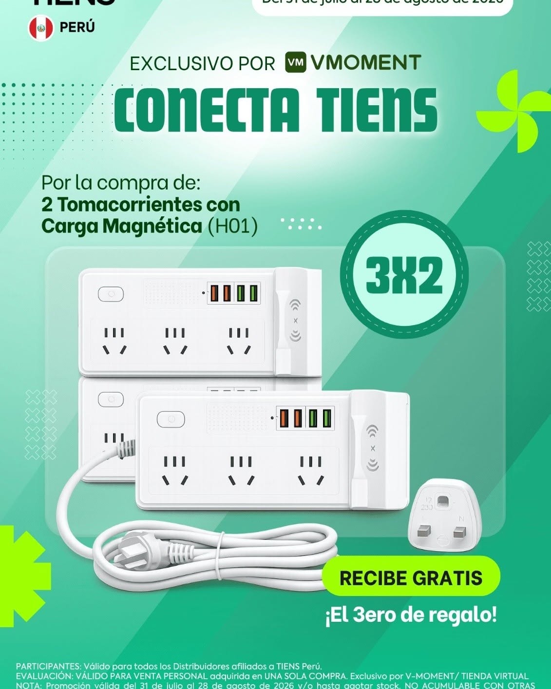 promocion tomacorriente retractil usb tomacorriente carga magnetica